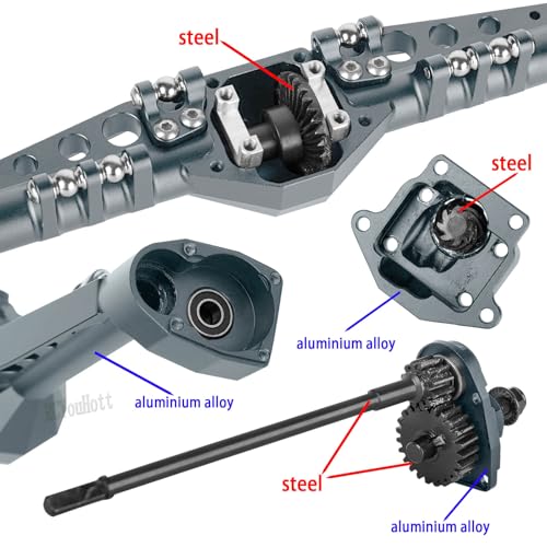RC Upgrades Part Portal Axles for 1/10 DIY SCX10 SCX10 II,Capra 1.9 UTB 4X4 4WD,RCYouHott 1/10 Capra 1.9 UTB & SCX10 RC Crawler Car Aluminum Front Rear Axle,Titanium - color: Titanium-(upgrades Part）