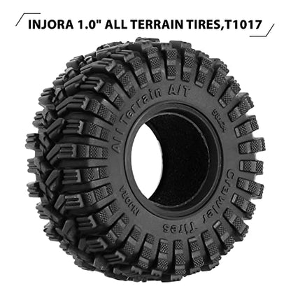 INJORA 1.0 58 * 24mm All Terrain Tires for 1/18 1/24 RC Crawler, T1017