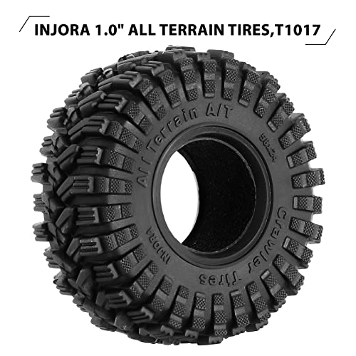 INJORA 1.0 58 * 24mm All Terrain Tires for 1/18 1/24 RC Crawler, T1017