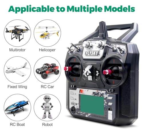 Flysky FS-i6X 6-10CH RC Radio Transmitter Controller with iA6B Receiver | 2.4GHz Fly AFHDS2A System, Fits FPV Drone RC Helicopter Quadcopter Car Boat