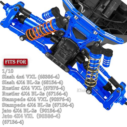 RC Aluminium Upgrades Part Caster Block,Steering Blocks,Stub Axle Carriers,Drive Shaft for 1/10 Slash/Rustler/Stampede/Jat0 4x4 4WD VXL,CVD/Axles/DriveShaft Hops Up,Navy Blue - color: Navy Blue-(for 1/10）