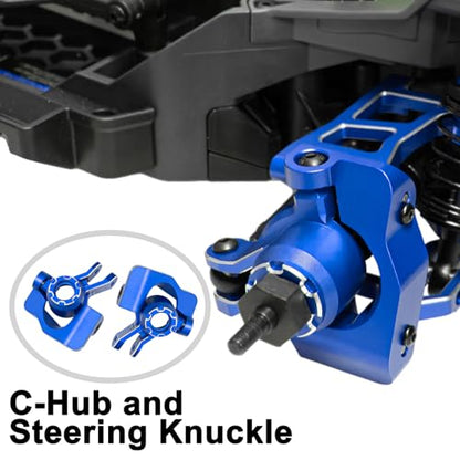 Aluminum 1/16 Suspension Arms Front Rear and Upper Lower Suspension Arms | for Traxxas 1/16 Mini Slash 4X4 BL-2s 108164-1 RC Truck Upgrade, Blue - color: Blue
