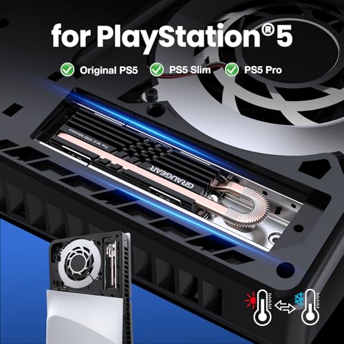 GRAUGEAR Heat Pipe Cooler for M.2 SSD Memory Extension, M.2 2280 NVMe SSD Heatsink, Pure Copper Heat Pipe, Premium Aluminum Plate-Fin Design, Thermally Conductive Graphite on Copper Foil