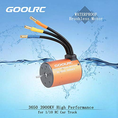 GoolRC Upgrade Waterproof 3650 3900KV Brushless Motor with 60A ESC Combo Set for 1/10 RC Car Truck