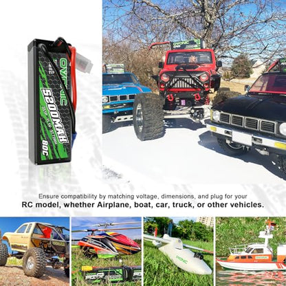 OVONIC 80C 3S 5200mAh 11.1V Lipo Battery with EC5 Connector for arrma 1/10, 1/8, 1/7Scale RC Cars and Trucks Buggy Truggy