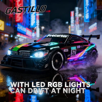 1/16 Scale RC Drift Car for Kids, 4WD Remote Control Race Car, 20KM/H, 2.4Ghz, with LED, for Boys Age 6 7 8-12 13 14 Year Old, Birthday Gifts for Kids