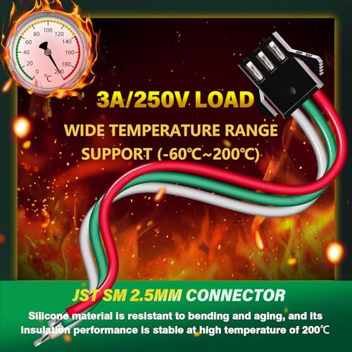 15 Pieces JST SM 2.5mm 3 Pin 20AWG Flexible Silicone Connector Kit | Premium Automotive Wiring, Heavy Duty Terminals, Reliable Circuit Board, High Temperature Housing, Easy Project Assembly - size: 3-Pin, style: JST-SM-M