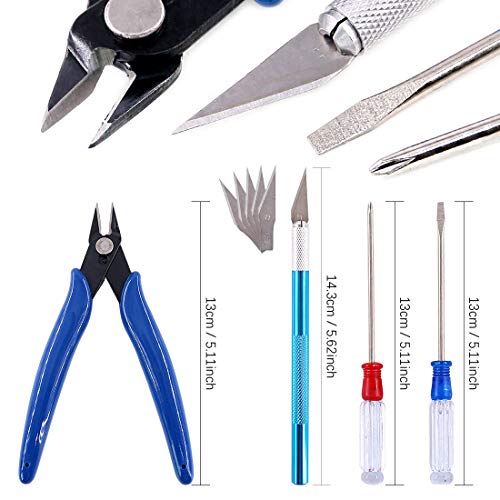 Keadic 26Pcs Modeler Basic Tools Craft Set Hobby Building Tools Kit Professional Modeler Basic Tools Craft Set for Basic Model Assembling