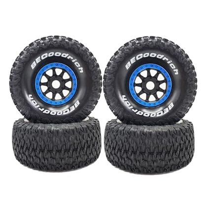 1/7 1/8 RC Short Course Truck Wheels 17mm Hex And Tires OD 5.31" Off Road Tyres For 1:7 1:8 Scale Buggy Truck Car TRAXXAS UDR FS Atom ARRMA Mojave 6S EXB YK4072 DF7 TB7 Upgrades 4PCS (Blue) - color: Blue