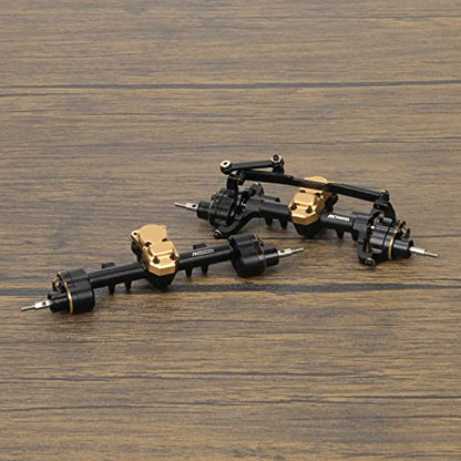 RCAWD Front Rear Portal Axle Set for Axial SCX24 Wrangler Bronco Gladiator C10 Deadbolt Crawlers Upgrade Parts (Black) - color: Black