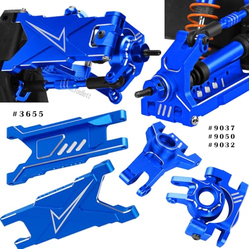 RC Upgrades Part for 1/10 Slash/Rustler/Stampede/Hoss 4x4 4WD VXL,Arm/Shocks/Caster Block,Steering Blocks,Stub Axle Carriers,Steering Bellcranks/Drive Shaft,Shock Tower/Links,Navy Blue - color: Navy Blue-(for 1/10）