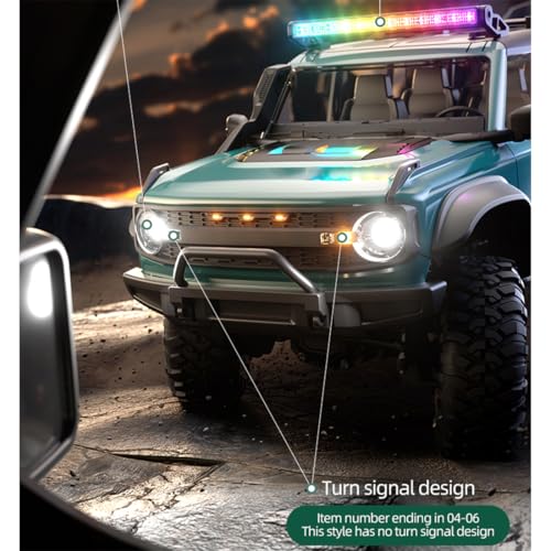 1/16 Scale Full Proportional RC Crawler – 4WD All-Terrain Crawling Off-Road Truck with Metal Chassis and RGB LED Lights, RC Cars for Adults - color: Blue