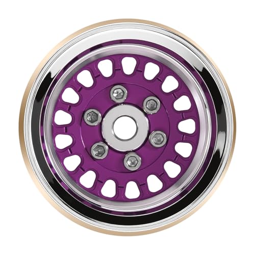 INJORA ModuWheel 1.0" Aluminum Wheel Offset -4.4mm for 1/18 1/24 RC(Purple) - color: Purple