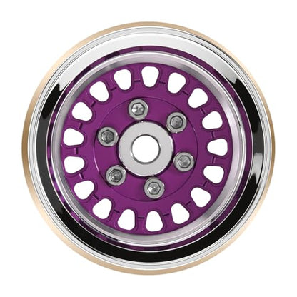 INJORA ModuWheel 1.0" Aluminum Wheel Offset -4.4mm for 1/18 1/24 RC(Purple) - color: Purple