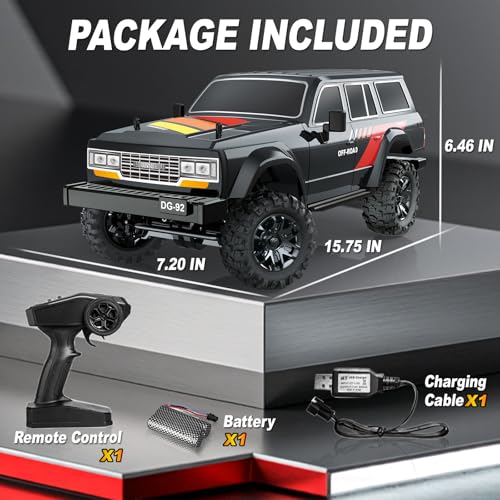 A ALPHA 1/12 Full Proportional Remote Control 4×4 Off Road Truck, Fast RC Car & Monster Truck Toys, High-Speed Model Car, 7.4V Rechargeable Battery All Terrain 4X4 RC Trucks for Adults & Boys Age 14+