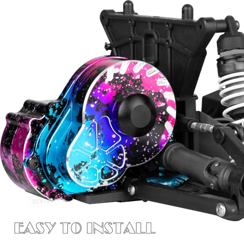 Aluminum Transmission Gearbox w/Gear Upgrades Part for 1/10 Slash 2WD (VXL),Rustler 2WD (VXL),Stampede 2WD (VXL),Bandit 2WD (VXL),Colorful - color: Colorful - (Upgrades)