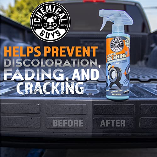 Chemical Guys, Tire Kicker Extra Glossy Tire Shine for Rubber & Trim, 16 oz | Sprayable dressing revives a deep wet look on tires, trim and bumpers, dries to the touch with no greasy sling - size: 16 Fl Oz, style: 2 Pack