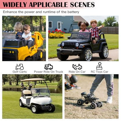 2 Packs 12V Adapter for Power Wheel Adapter Compatible with Milwaukee M12 Battery, Power Conversion Kit for Power Tool, DIY RC Toy Car, Battery Connector with Switch, Fuse, 12AWG Wire, Wire Terminal - size: 2 Packs