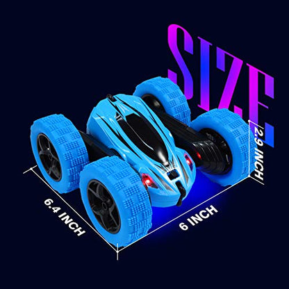 Lumiparty 2PACK RC Stunt Car Remote Control Car for Kids, 2.4Ghz High Speed Rock Crawler Vehicle,360 Rotating 4WD Off Road Double Sided Rotating Tumbling Rc Car with 4 Rechargeable Battery.