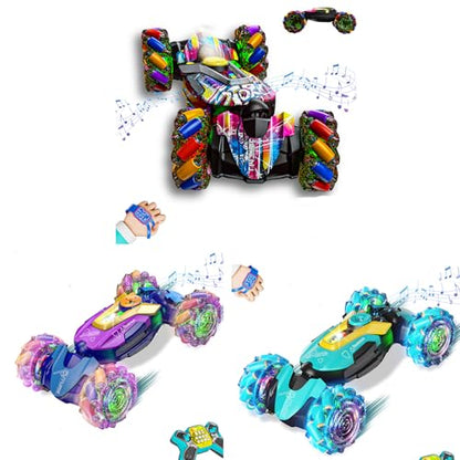 3 Pack Gesture Sensing Remote Control Car Toys for Ages 5-7-13,with Lights Music Spray,4WD 360° Spins All Terrains Kids Toys RC Cars,3-6 Year Old Boy Birthday Gift & 3-12 Best Gift for Kids