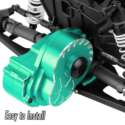 RC Transmission Case Gearbox w/Spur Gear Upgrades Part for 1/10 Slash/Rustler/Stampede/Bandit 2WD (VXL) Drag Slash/Bigfoot,BRCatWPark Aluminum Gearbox Hops Up,Replace #9495,Green