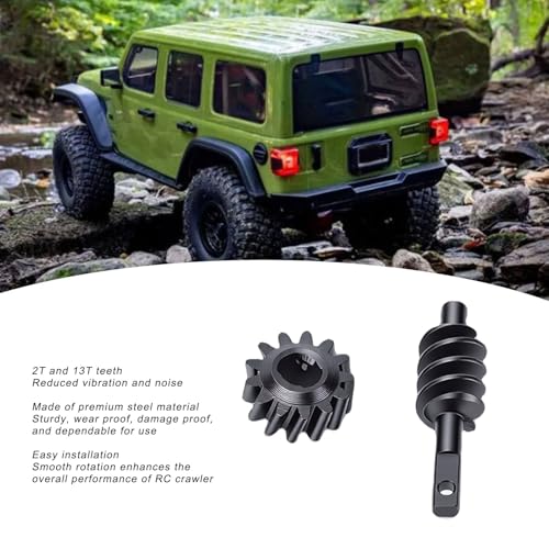Fockety RC Steel Axle Differentials Gear, Gear Set for SCX30 1/30 RC Crawler Car 2T 13T Front and Rear Overdrive Differential