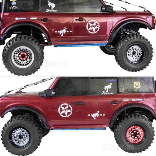 RC 2.2 Beadlock Wheels Adjustable 4 Offsets Rims for 1/10 RC Crawler Car SCX10 SCX10 II 90046 SCX10 III AXI03007 SCX10 Pro TRX4 TRX6 D90 Gen7/8 VS4-10 MST CFX,Titanium - color: Titanium (2.2 Beadlock Wheels Rims)