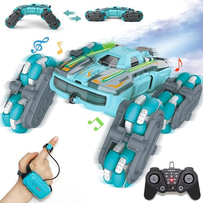 ZMMB 8 Wheel RC Stunt Car with Gesture Control, Spray & LED Lights, Double-Sided Off-Road Vehicle for Boys & Girls Ages 6-14, Ideal Christmas & Birthday Gift - color: 8 Wheel Rc Stunt Car