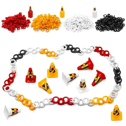 240 Pieces RC Car Racing Track Drift Runway Drift Field Fence with 30PCS Road Cones for 1/14 1/16 1/18 1/24 1/28 1/30 1/43 Mini RC Car (Black & Red & White & Yellow, 270PCS) - color: Black & Red & White & Yellow, 270pcs