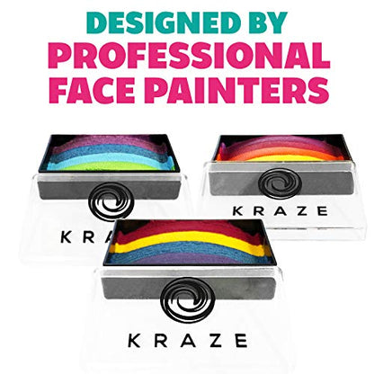 Dome Stroke - Deep Rainbow (25 gm), Professional 1-Stroke Split Cake, Hypoallergenic, Non-Toxic, Water Activated Face & Body Painting Makeup Supplies for Adults - color: Deep Rainbow