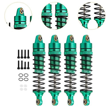Yiju 4 Pieces Rc Car Shock Absorbers 1/18 Aluminum Alloy Crawler Car Kit Simple Install Suitable for 17665 D90 Model Cars DIY Hobby R, Green