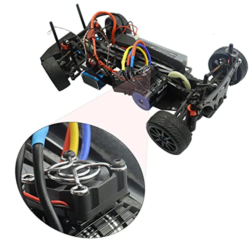 RC Motor Heat Sink with 5V Cooling Fan Fit 540 550 3650 F540 3660 3670 Size Brushless Motor Engine Heatsink for 1/10 RC Car Truck Buggy Crawler - style: Black
