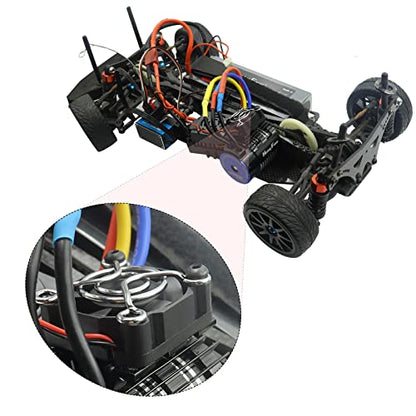 RC Motor Heat Sink with 5V Cooling Fan Fit 540 550 3650 F540 3660 3670 Size Brushless Motor Engine Heatsink for 1/10 RC Car Truck Buggy Crawler - style: Black