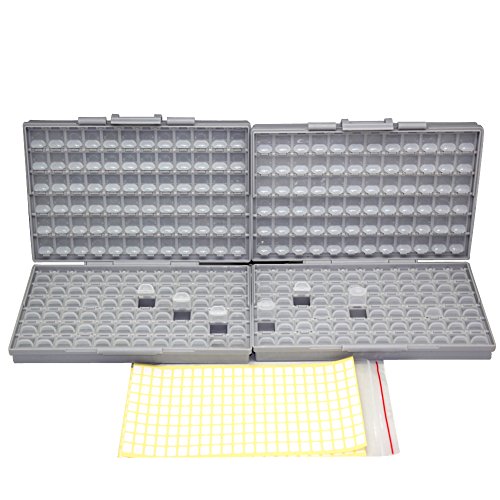 2 AideTek BOXALL144 SMD SMT Resistor Capacitor 1206 0805 0603 Box Organizer Craft Beads Storage 144 Compartments for each box - style: 2BOXALL144