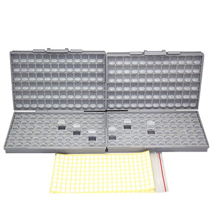 2 AideTek BOXALL144 SMD SMT Resistor Capacitor 1206 0805 0603 Box Organizer Craft Beads Storage 144 Compartments for each box - style: 2BOXALL144