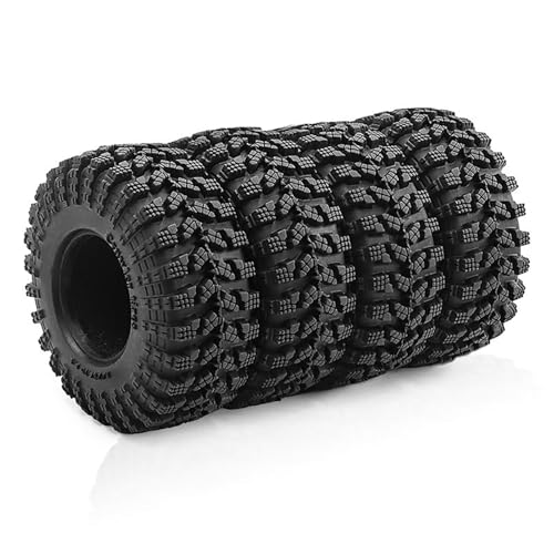 4PCS 1.3" Rubber Tire All Terrain Wheel Tyre with Foam Inserts for 1/12 1/14 1/18 1/24 Crawler Car for TRX4M SCX24 AX24 FCX24 FMS 1/24 Micro 1.0inch Beadlock Upgrade Parts (70x26MM,A) - color: 70x26mm,a