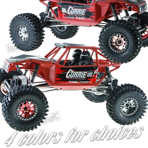 RC 2.2in Tires Tyres & Aluminium 2.2in Beadlock Wheel Rim for 1/10 SCX10 Capra AMG 6x6 TRX4 Gen8 Everest Gen 7 Pro RC Crawler (4PCS Red) - color: Red/2.2wheels-scx10