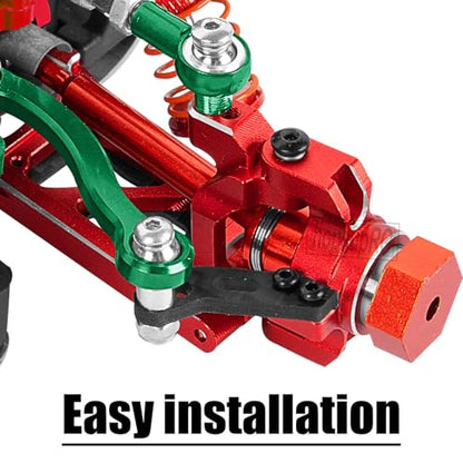 RC Aluminum C-Hubs Steering Block Caster Blocks for 1/18 LaTrax Teton Desert Prerunner Rally,Stub Axle Carriers Knuckles Set Hops UP, Replace Parts 7532 7552X (Red) - color: Red(for 1/18)