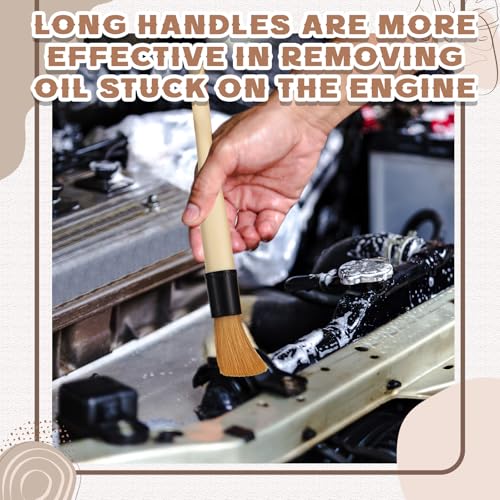 Patelai 2 Pack Parts Cleaning Brush Home and Auto Use Parts Cleaner for Cleaning Auto Engine, Small Motors, Car Detailing, Wheels, Boats, Air Vents, Machinery (Boar Bristle) - color: Boar Bristle