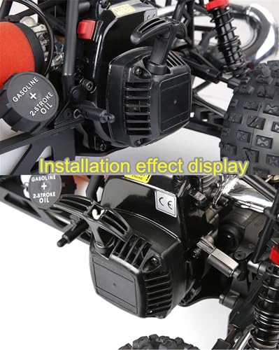 KingVal Replacement Easy-Started Pull Starter (No Need Changing Flywheel) Compatible with 1/5 Scale HPI KM Rovan Baja 5B 5T 5SC 32cc 36cc Engine RC Car (Black)