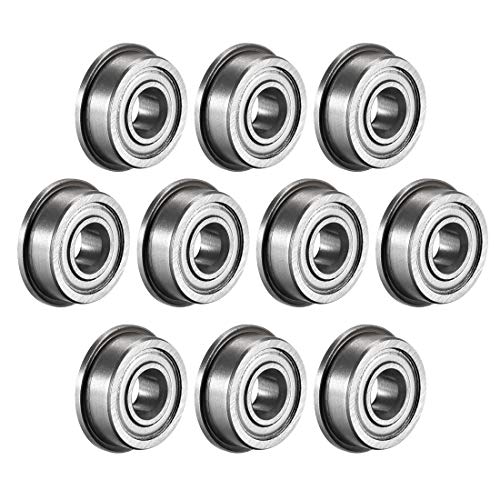 uxcell F605ZZ Flanged Ball Bearing 5x14x5mm Double Metal Shielded (GCr15) Chrome Steel Flange Rip Bearings 10pcs - size: 5x14x5mm