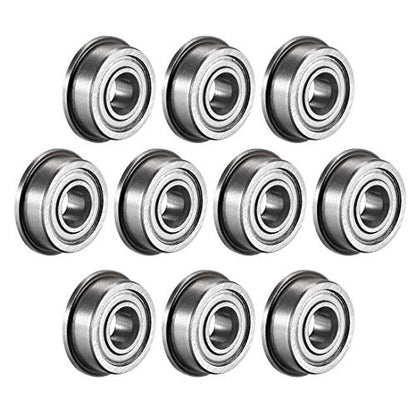 uxcell F605ZZ Flanged Ball Bearing 5x14x5mm Double Metal Shielded (GCr15) Chrome Steel Flange Rip Bearings 10pcs - size: 5x14x5mm