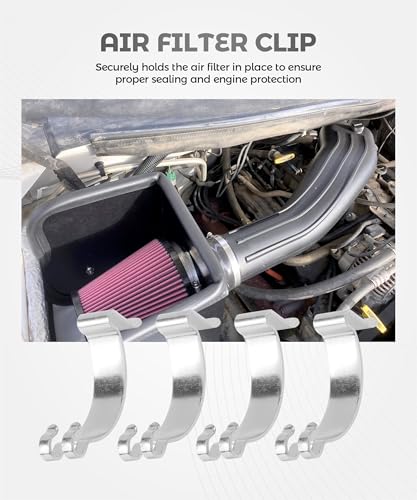 4PCS Air Filter Clips,Car Accessories Heavy Duty Metal Air Cleaning Filter Box Housing Clip for Fastening Connections,Automotive Replacement,Compatible with Various Car Models