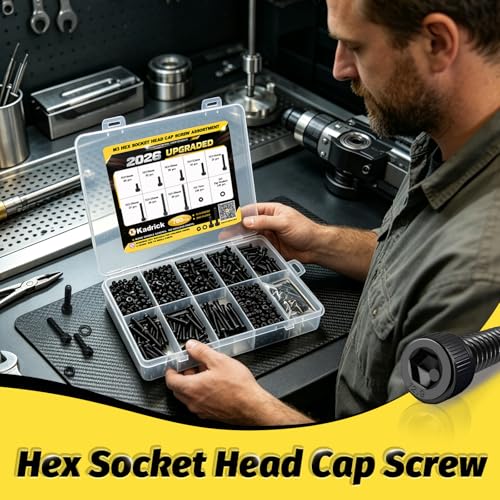 Kadrick M3 Screws Kit 780PCS, Optimized Hex Socket Head Cap Screws Assortment with More Screws & Smarter Size Distribution, Class 12.9 Alloy Steel, Black Zinc Plated M3 Bolts for 3D Printing & DIY - size: M3 780Pcs New