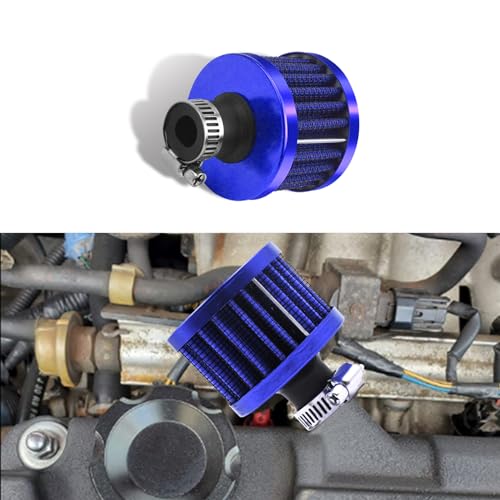 HAOBO 12mm Air Intake Filter Replacement, Universal Small Engine Air Filter Cleaner, Standard Breather Filter Car Accessories for Car Motorcycle - color: Blue