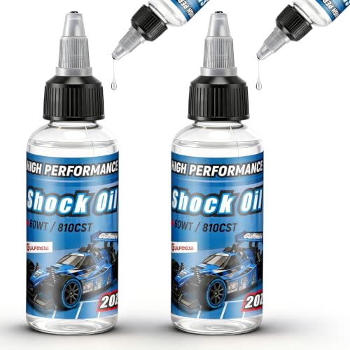 2 Bottles Racing Silicone Shock Oil 60WT 810CST | RC Car Shock Oil for Lubricating R/C Radio Controlled Cars and All Types of Vehicles, RC Shock Oil, Does Not Evaporate