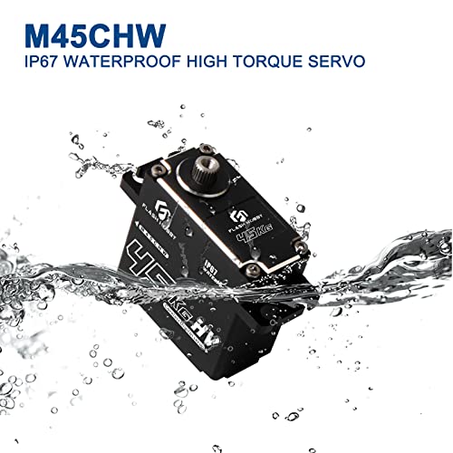 45KG Coreless Servo 8.4V High Torque Full Metal Gear Servo, IP67 Waterproof Steering RC Servo with Control Angle 270° for 1/10 Scale RC Cars, RC Crawler, Trucks & Robot Parts (45KG) - style: 45KG