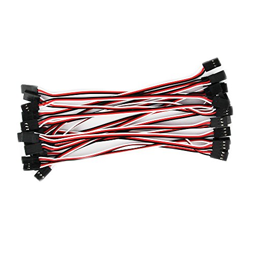 20pcs 5.90in 15cm 150mm 26AWG JR Male to Male RC Servo Extension Lead Cord Plug Servo Extend Cable for Helicopter Quadcopter