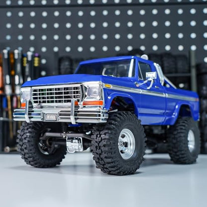 INJORA 33g CNC Aluminum Front Bumper with Dual Exhaust for 1/18 RC Crawler TRX4M High Trail F150 Upgrade - size: Front