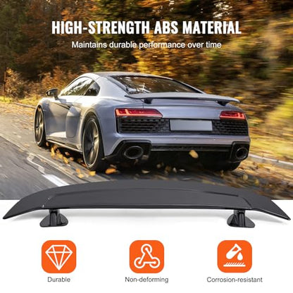 VEVOR GT Wing Car Spoiler, 46.3 inch Universal Spoiler, Compatible with Most Sedans and Coupes, High Strength ABS Material, Car Rear Spoiler Wing, Racing Spoiler BGW/JDM Drift Glossy Black - size: 46.3 Inch, style: ABS